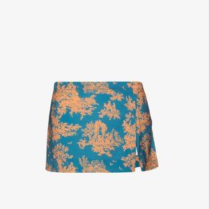 NWT Miaou blue & orange toile  mini skirt - Sz L